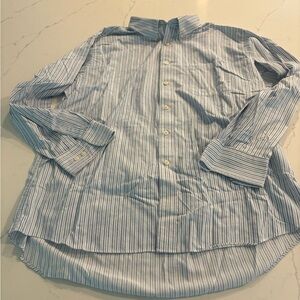 CHAPS mens blue striped long sleeve button down regular fit sz XL